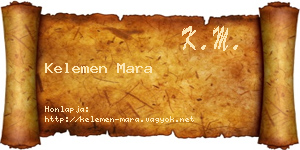 Kelemen Mara névjegykártya